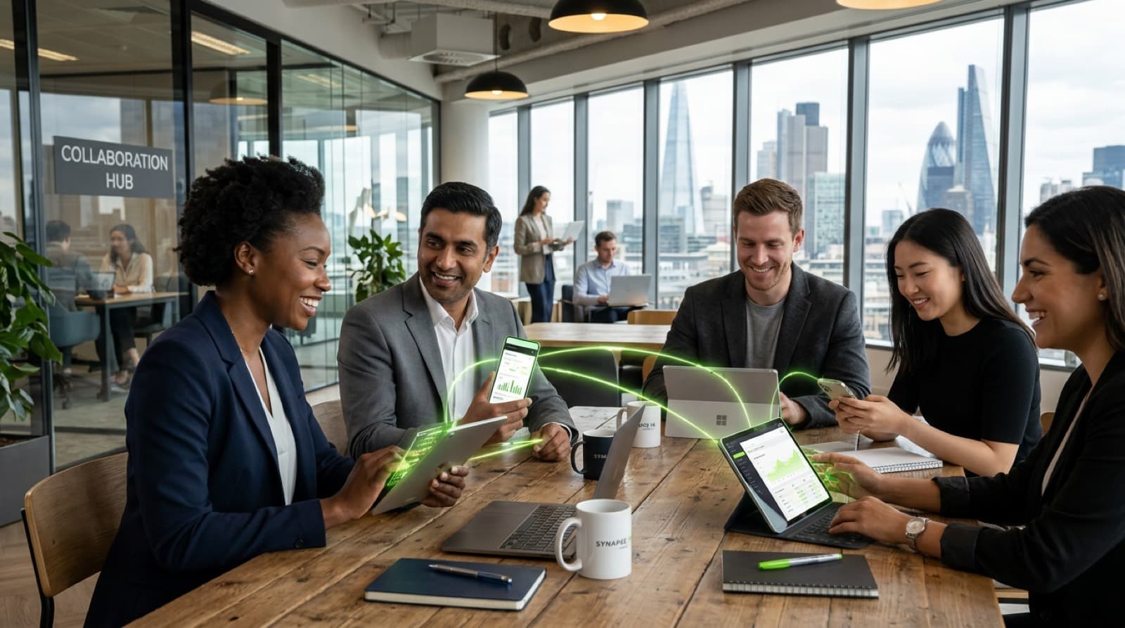 Équipe Netpool collaborant autour de la connectivité mondiale