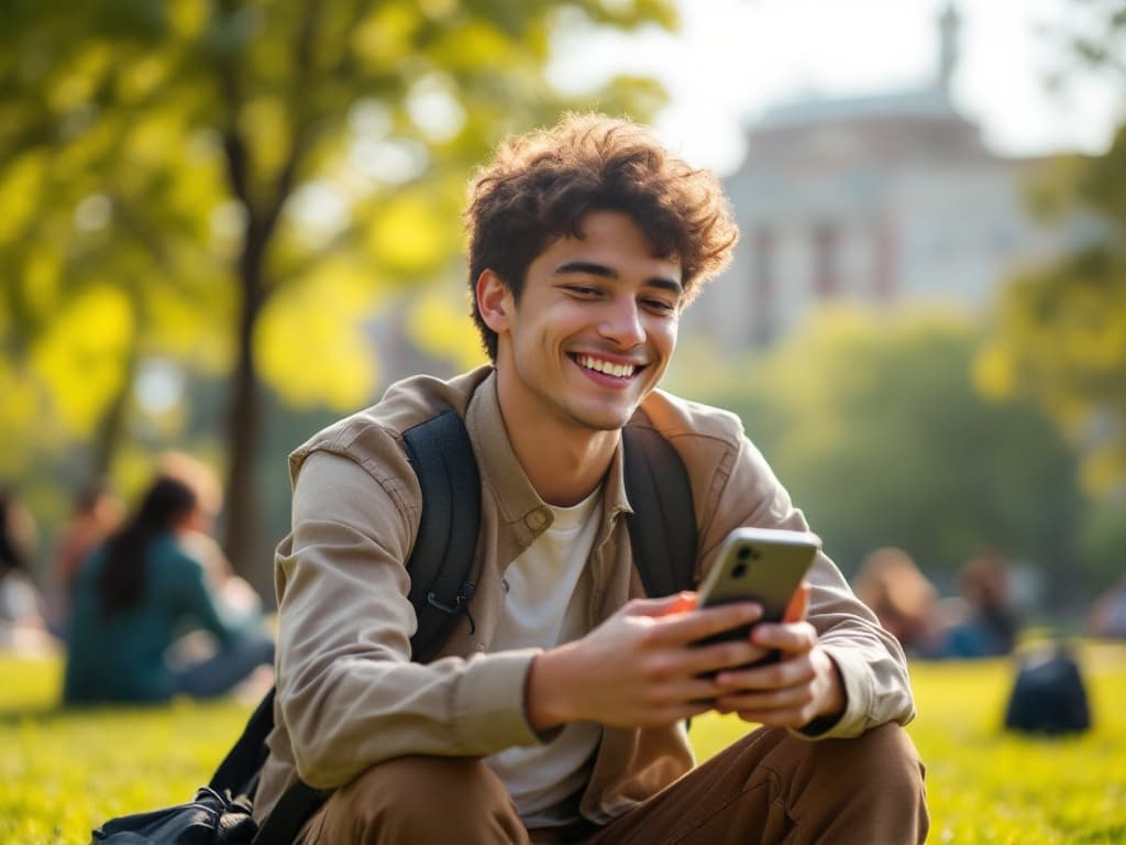 Étudiant sur campus